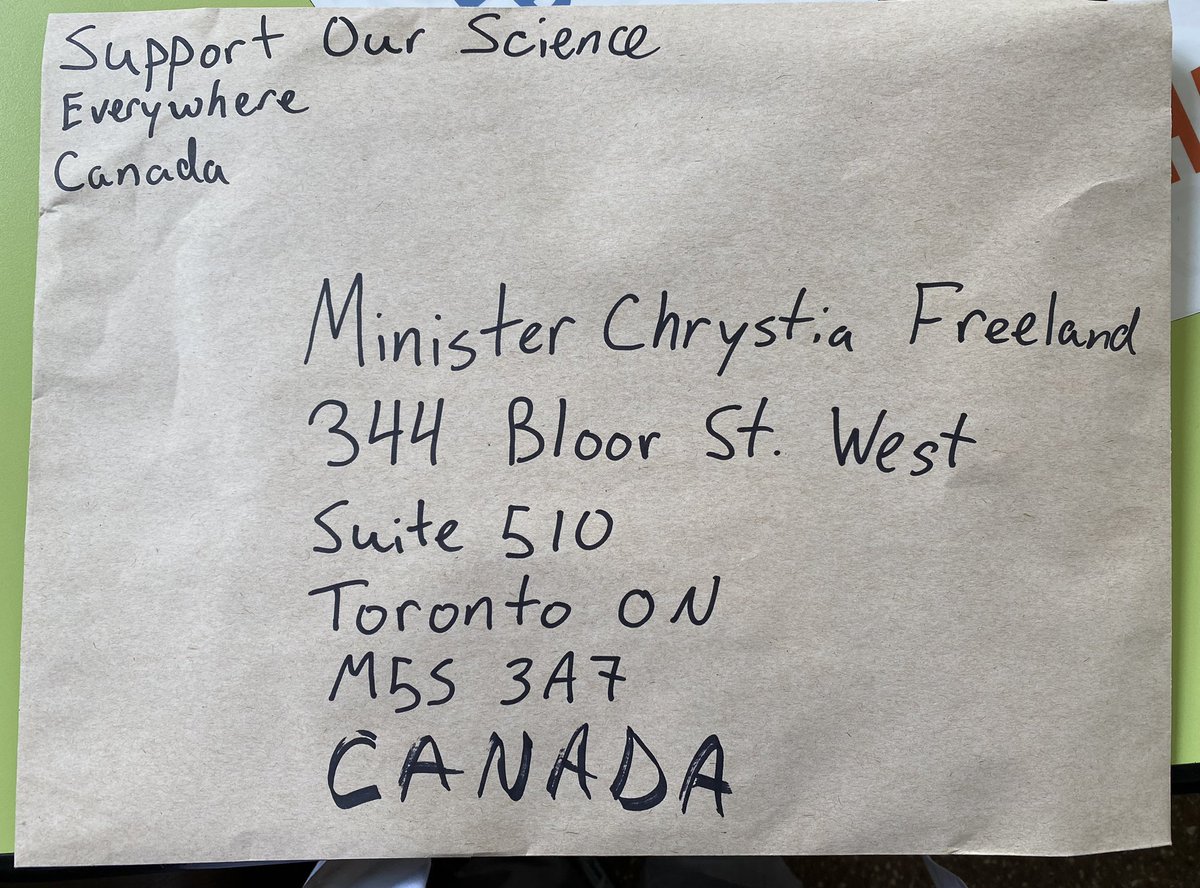 Marc Johnson (@evoecolab) on Twitter photo Minister Freeland, you’ve got mail. #MayDay #SupportOurScience Walkout Minister Freeland, you’ve got mail. #MayDay #SupportOurScience Walkout