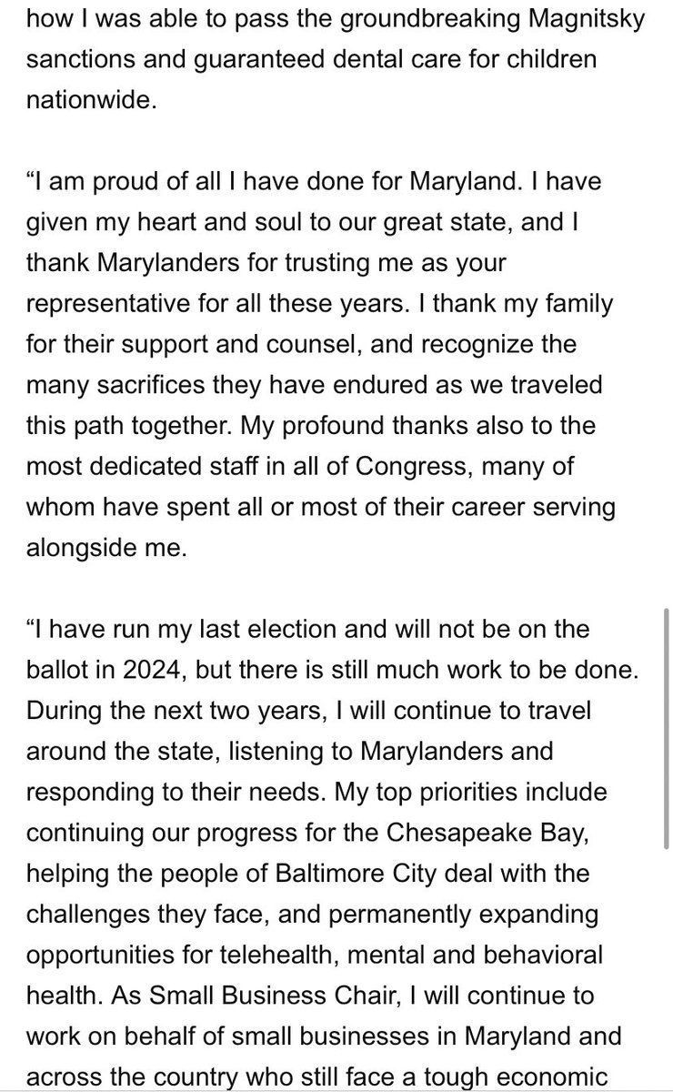 FitzFox5DC's tweet photo. #Breaking @Fox5DC: Maryland Democratic @SenatorCardin announces that he will not seek re-election at the end of his current term. https://t.co/KwMFuILeeM