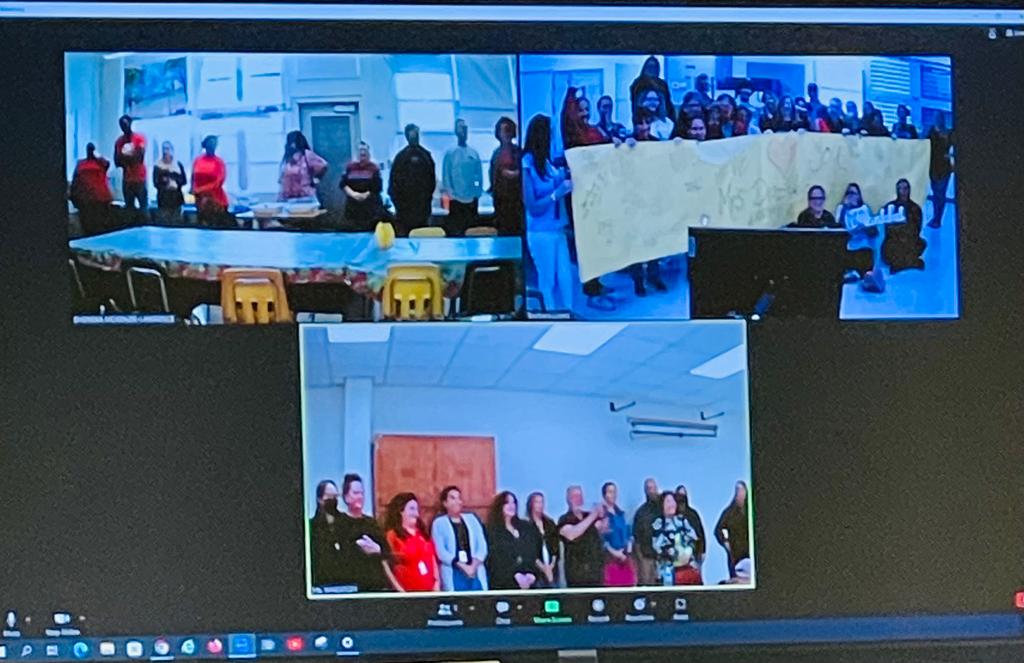 IDiazRubio's tweet photo. So grateful &amp; blessed for my @MDVirtualSchool staff today. They surprised me for #PrincipalsDay with a virtual get together, cards, gifts &amp; food. 🤩🥰 #virtuallyconnected @MDCPSNorth @MDCPS https://t.co/RBP1u8A45A