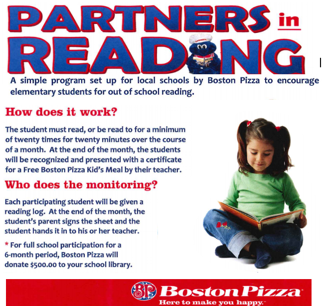 BlumenortHSD's tweet photo. Who can participate?  Kindergarten to Grade 6 for the opportunity to earn a FREE meal upon completion of a log sheet given to your child by their Teacher. https://t.co/KBGRUOCH8B