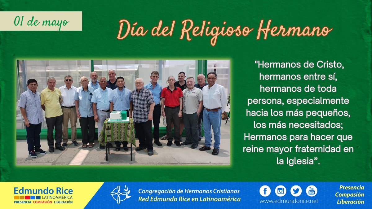 🥳Día del Religioso Hermano
⛪️"Hermanos  para hacer que reine mayor fraternidad en la Iglesia".