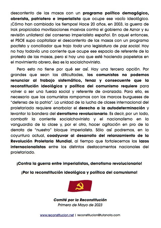 Nikoli1917's tweet photo. El Movimiento por la Reconstitución ante el 1° de mayo.
EL COMUNISMO REVOLUCIONARIO, LA GUERRA MUNDIAL Y EL CHOVINISMO QUE VIENE. https://t.co/wrHMc9WQM9