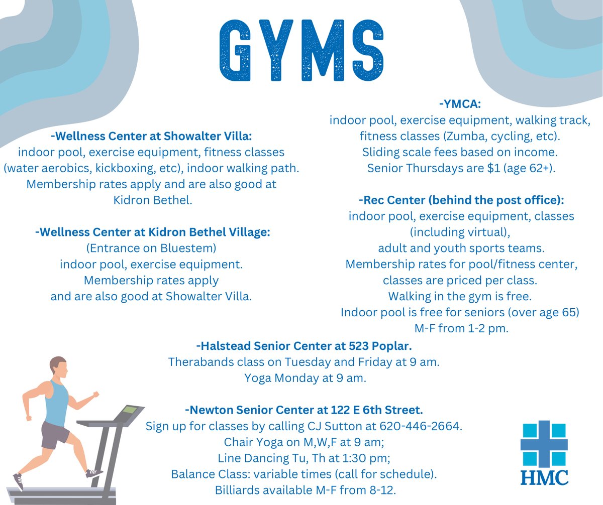 There are many opportunities to get active in or around Newton.  Swipe to check them out!

#MentalHealth #valueCHCs #CommunityCare #FQHC #Health #yourcommunityyourclinic #HMCKS