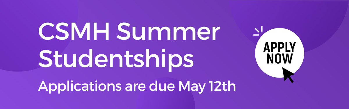 westernuCSMH's tweet image. CALLING #westernuniversity #research students!  Applications are open for the CSMH Summer Studentships! tinyurl.com/bdzfh26m
@westernuEdu @WesternU #csmh #applynow