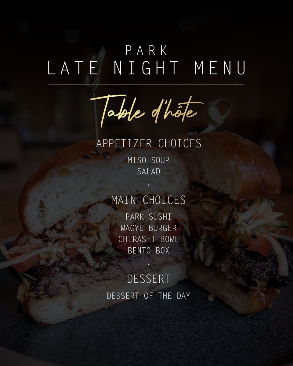 | Table d’Hôte de fin de soirée 49$ | disponible du lundi au jeudi à partir de 9pm #reservenow #omakase #sushi #latenightmenu #mtlfood #montreal #mtl #japanesecuisine #parkrestaurant