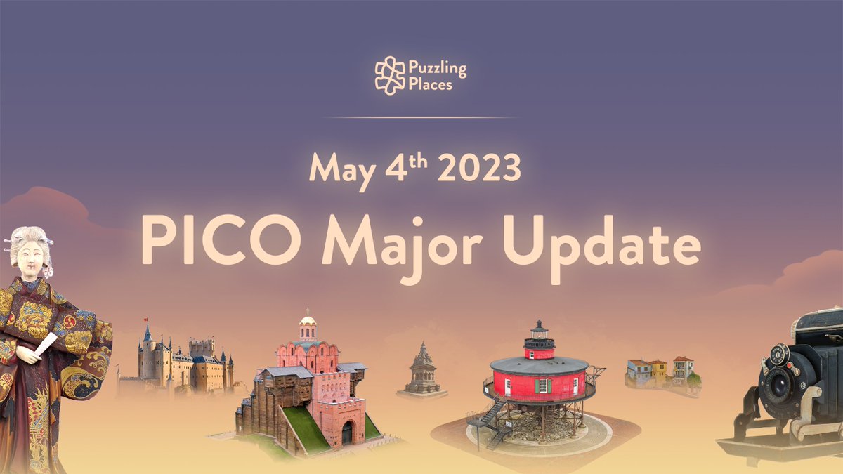 PuzzlingPlaces's tweet photo. Exciting news for all #PuzzlingPlaces @PICOXR players out there 📢

Major update for PICO 4/PICO Neo 3 arrives May 4!
✨ DLC Packs available to purchase
✨ Passthrough

To celebrate, we're giving away 3 FREE keys for PICO 4.
RT &amp; follow @PuzzlingPlaces to enter! https://t.co/Avc2yczakW