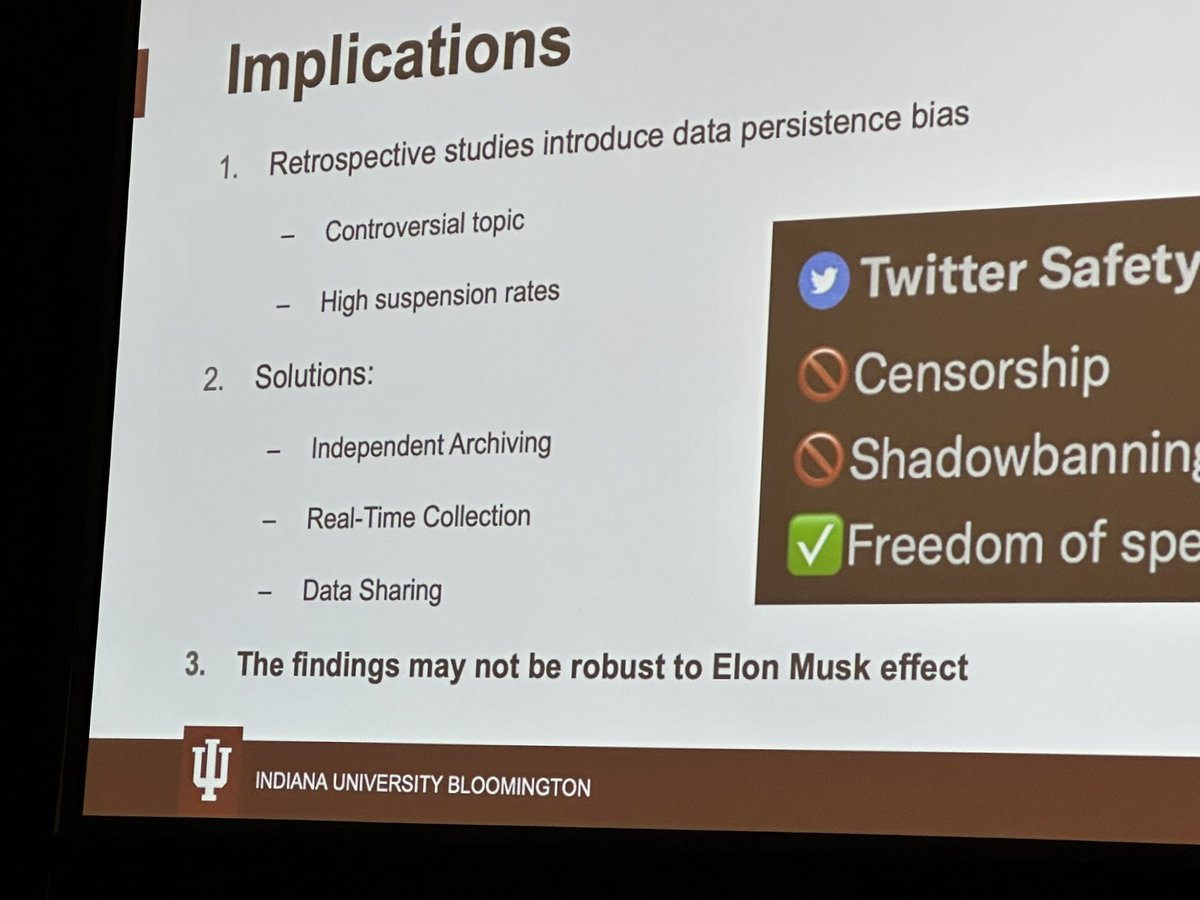 “The findings may not be robust to Elon Musk effect” Elon appears on another #websci23 paper!