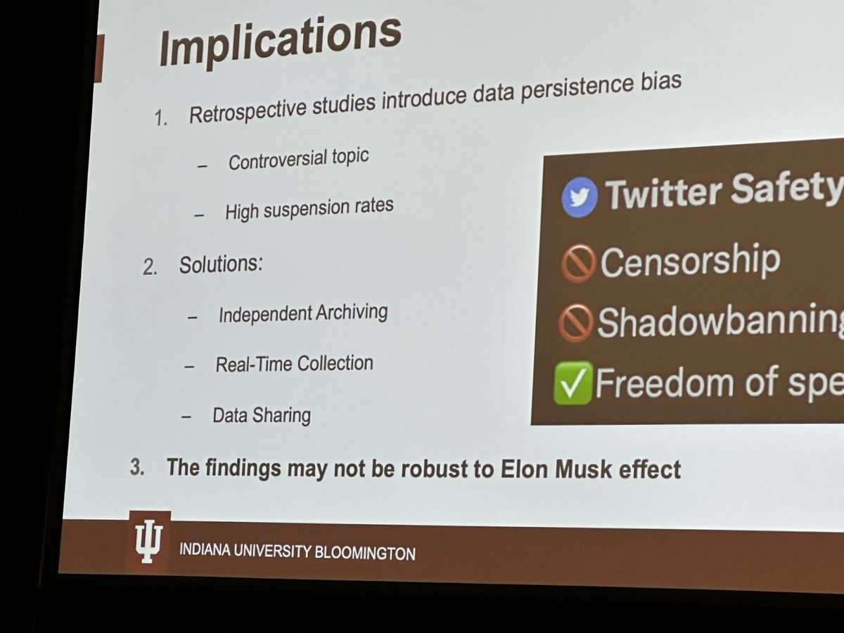 “The findings may not be robust to Elon Musk effect” Elon appears on another #websci23 paper!