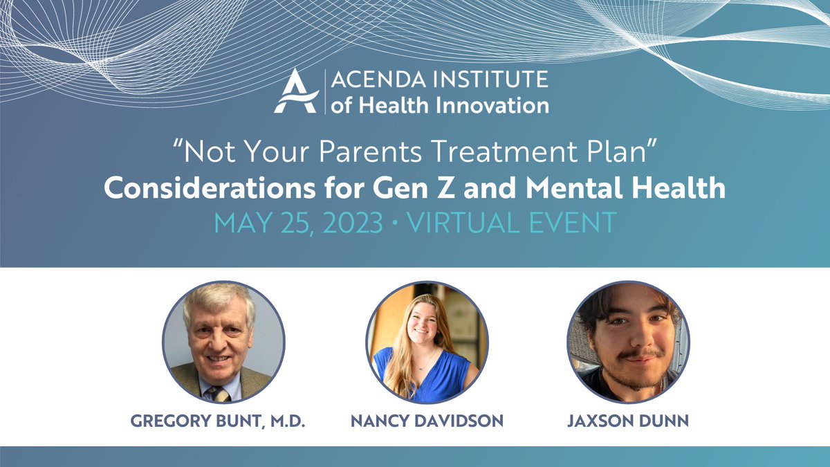 Register for “Not Your Parents Treatment Plan” – Considerations for Gen Z and Mental Health. 

On May 25, at 10AM, our group of panelists will take a deep into youth mental health, one of the most pressing subjects in the United States today.

To register: bit.ly/40Lg1vW