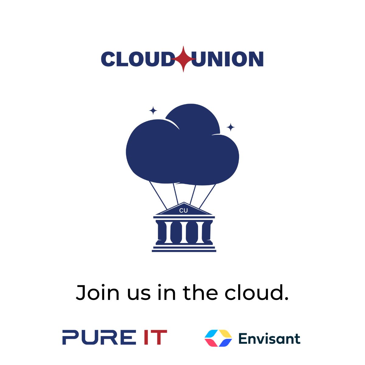 Have you heard the news? Cloud+Union launches TODAY! Thank you @envisant  for working with us on Cloud+Union to make #cloudtechnologies accessible for small credit unions.
LEARN MORE: pureitcuso.com/cloudunion