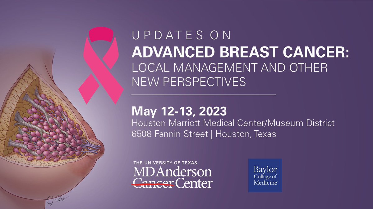 Diane Bodurka (@dianebodurka) on Twitter photo Registration is open for the Updates on Advanced Breast Cancer: Local Management and Other New Perspectives conference on May 12-13. For more information and additional continuing professional education opportunities visit the <a href="/MDAndersonNews/">MD Anderson Cancer Center</a> professional education portal. Registration is open for the Updates on Advanced Breast Cancer: Local Management and Other New Perspectives conference on May 12-13. For more information and additional continuing professional education opportunities visit the <a href="/MDAndersonNews/">MD Anderson Cancer Center</a> professional education portal.