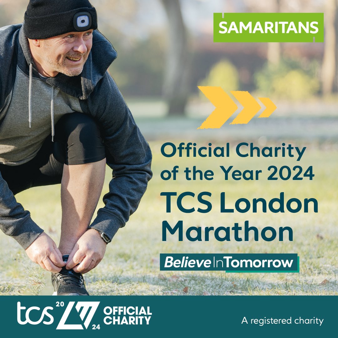 We’re incredibly proud to share that @Samaritans has been chosen as the official Charity of the Year for TCS London Marathon next year!
We believe in tomorrow, and together we can save lives 💚
Are you ready to join #TeamSamaritans? Find out how 🏃👉 samaritans.org/tcs-london-mar…
