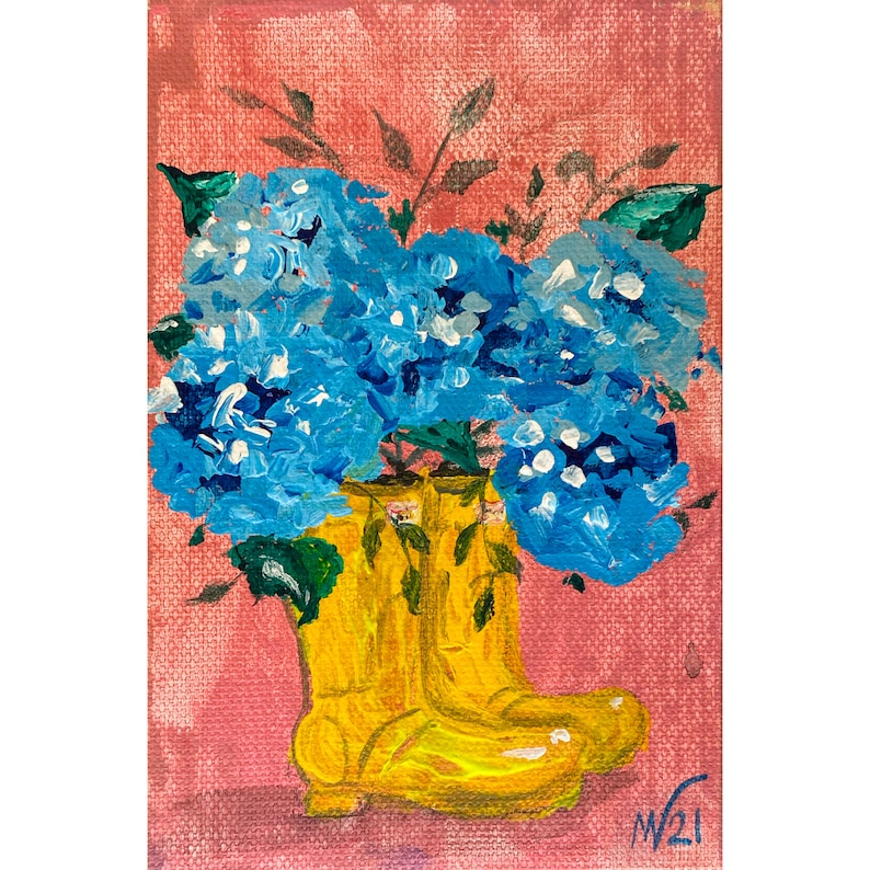 #Bootart #rainart #acrylicart #Hydrangeaart #Floralart 
etsy.com/listing/121953…