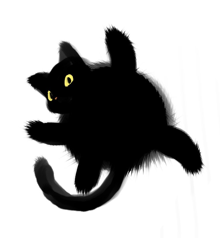「【らくがき】毛玉ボールキャット猫」|すえのイラスト