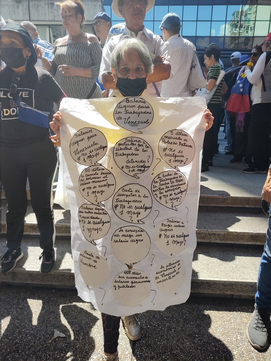 ActivismoPJ's tweet photo. #NoEsCualquier1DeMayo
#DiaDelTrabajador
#VenezuelaProtesta
#SueldosDeHambre https://t.co/lWPNgSPPNu