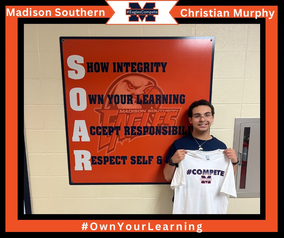 Mshs_Eagles_'s tweet image. Christian Murphy has been doing an outstanding job in the classroom. He gives 100% effort and has a positive attitude. Keep up the good work!
#OwnYourLearning