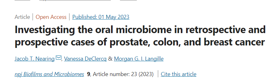 Atlantic PATH (@atlantic_path) on Twitter photo Congrats to our colleagues, Dr. Jacob Nearing, Dr. Vanessa DeClercq & Dr. Morgan Langille on their new microbiome publication!!
Using saliva samples from Atlantic PATH and <a href="/ATPResearch/">ATP Research</a>, this work explores the oral #microbiome in relation to cancer. bit.ly/3LoI5zB Congrats to our colleagues, Dr. Jacob Nearing, Dr. Vanessa DeClercq & Dr. Morgan Langille on their new microbiome publication!!
Using saliva samples from Atlantic PATH and <a href="/ATPResearch/">ATP Research</a>, this work explores the oral #microbiome in relation to cancer. bit.ly/3LoI5zB