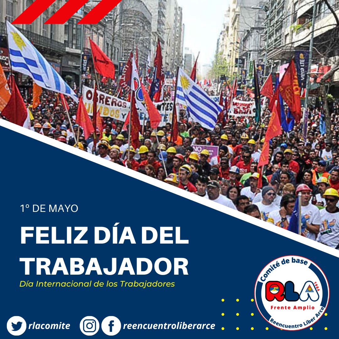 En un nuevo 1º de Mayo saludamos a todos/as los/as trabajadores/as que día a día construyen con su esfuerzo un mejor Uruguay!!
Salú!!