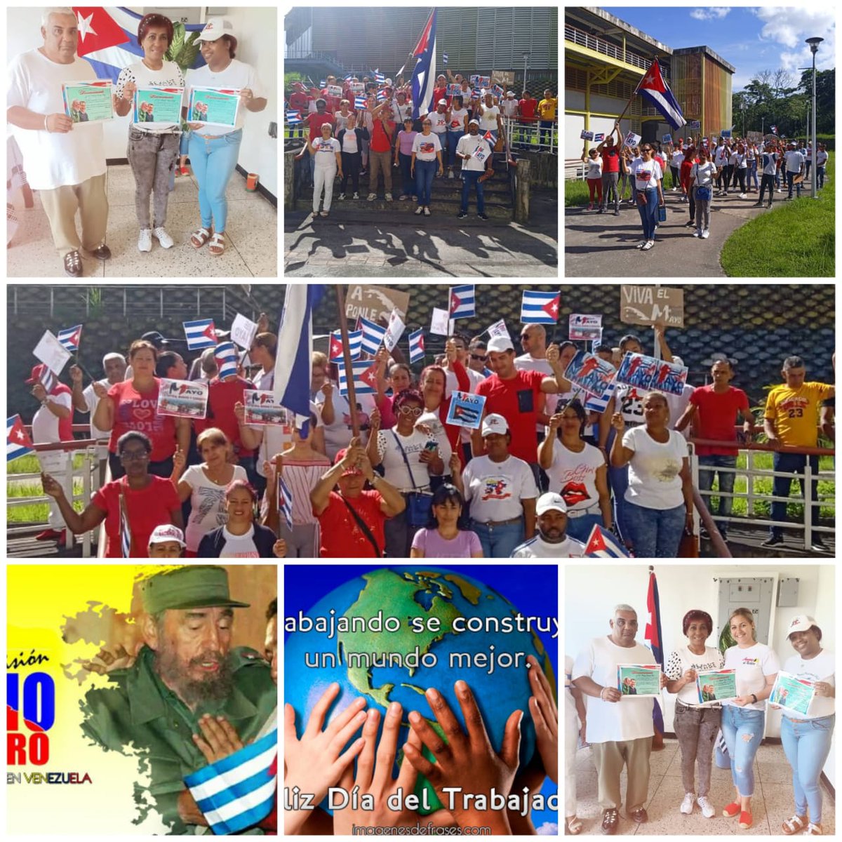 Colaboradores del estado #Táchira celebran el Primero de Mayo.

💖¡Feliz día internacional de los trabajadores! 💖

🇨🇺#CubaPorLaVida👏#ALaPatriaManosYCorazón #1Mayo

<a href="/cubacooperaven/">Brigada Médica Cubana en Venezuela</a> <a href="/misionmedicaTac/">Brigada Médica Cubana Estado Táchira</a>