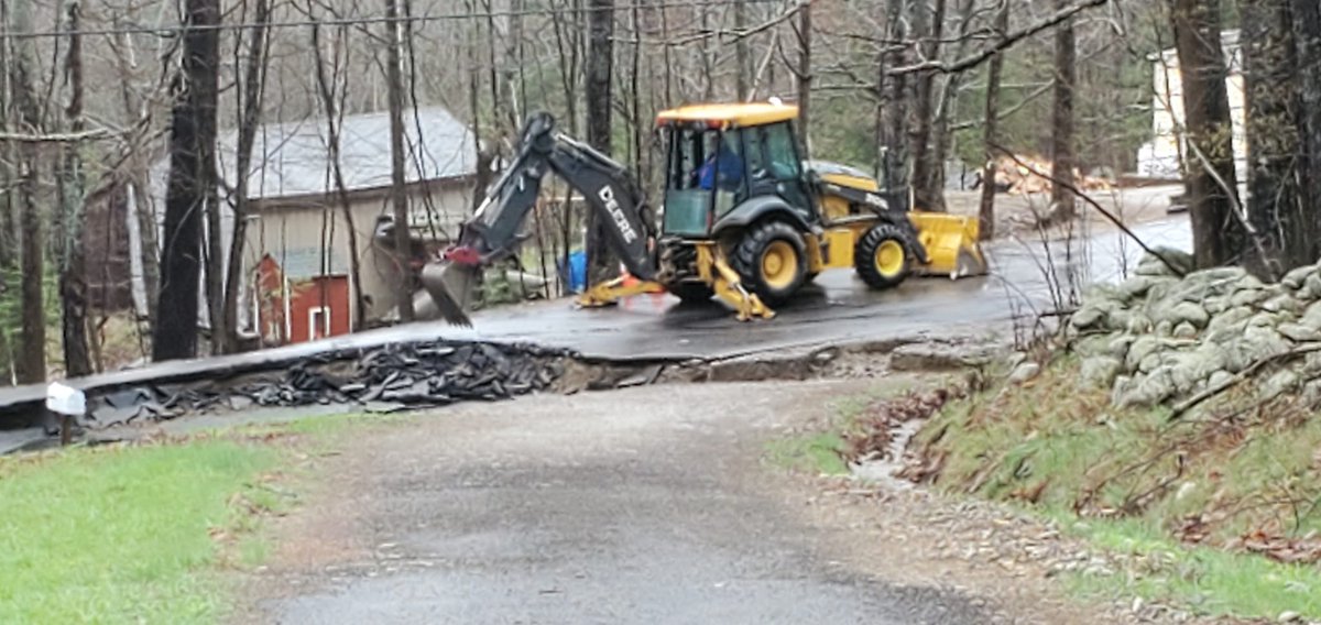 adam_bartow's tweet photo. This is a look at some of the flash flooding damage in Otisfield. #MeWX #MainesTotalCoverage @WMTWTV has team coverage. Thank you viewers for sharing pictures! https://t.co/T4Ai53cVvQ