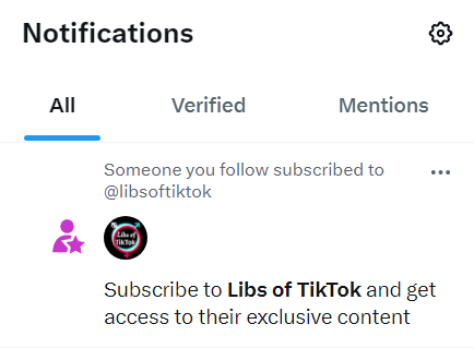 If you're looking for 'how has Elon Musk changed Twitter' in a nutshell... Prominent anti-trans accounts have gone from being suspended under Twitter's 'hateful conduct' policy to getting free promotion at the top of the Notifications feed for people who don't even follow them.