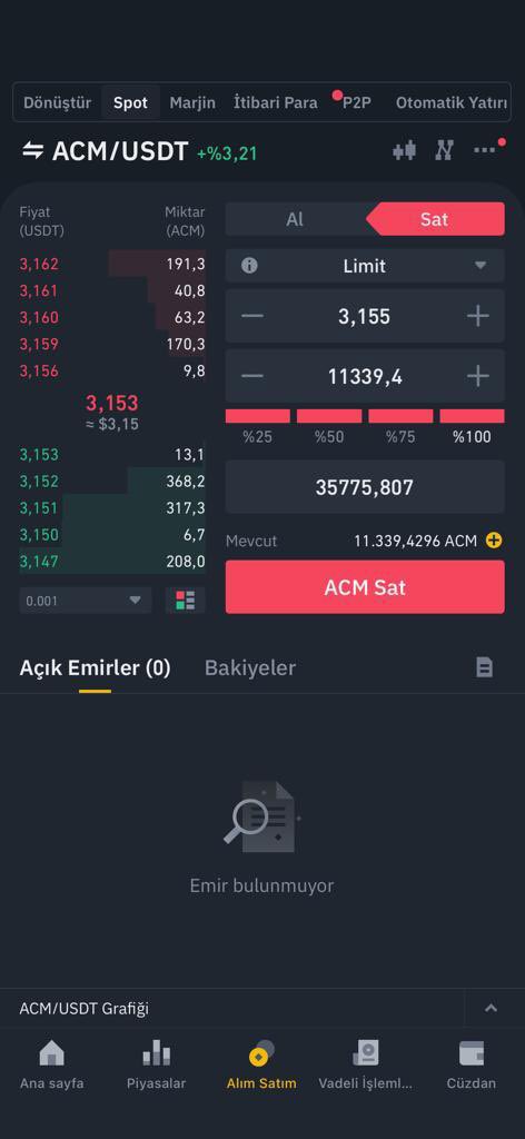 $ACM sert pump bekliyorum artık gelirse benimdir gelmezse Cz nin