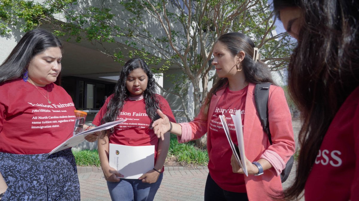 OurTurnNC's tweet photo. Last month 50+ student activists and allies gathered in Raleigh to advocate for tuition fairness for undocumented students. After meeting with 30+ NC legislators, our crew inspired the Senate to officially file SB638 and SB706! This is a HUGE step toward fair tuition policy! https://t.co/uOVOLbzWdv