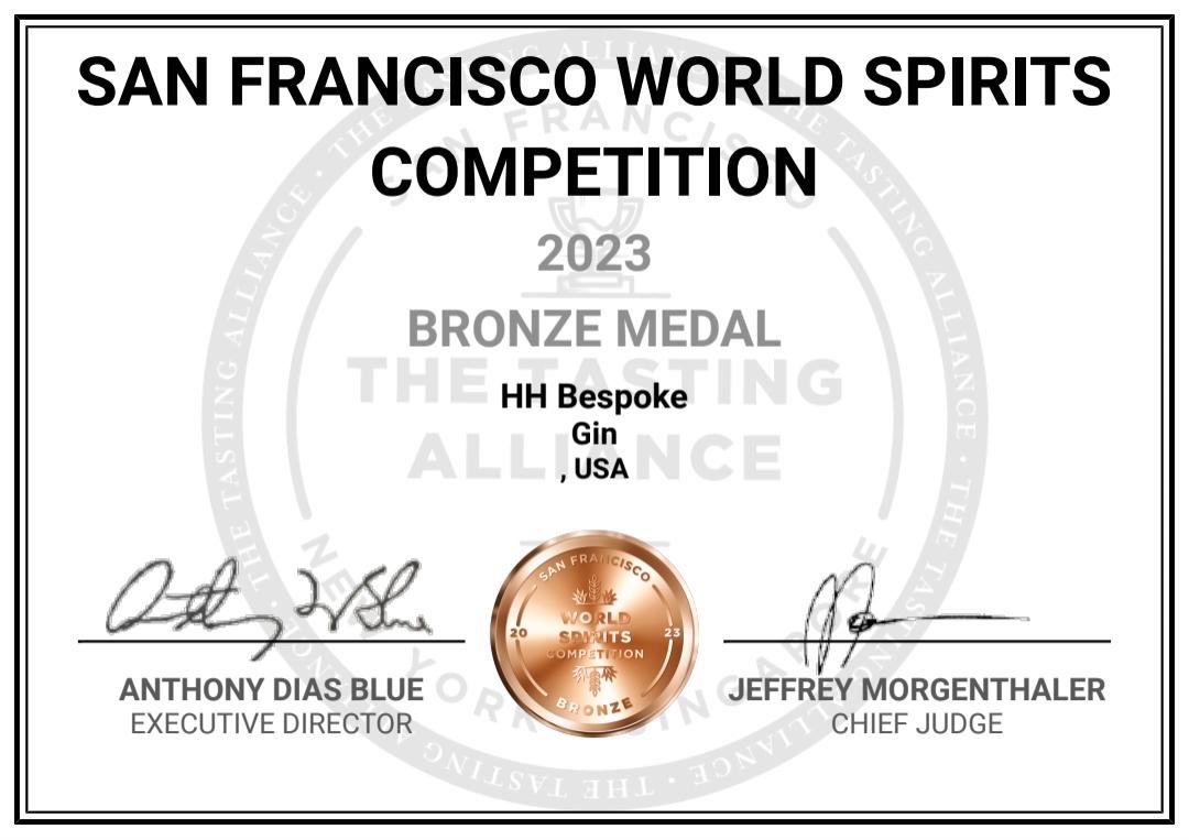 Proud To Announce That Our HH Bespoke Spirits Gin Is The 2023 Bronze Award Winner At The San Francisco World Spirits Competition Presented By The Tasting Alliance &amp; <a href="/ReserveBar/">ReserveBar</a>  

HHBespokeSpirits.com

#HHBespokeSpirits #Harlem #Gin