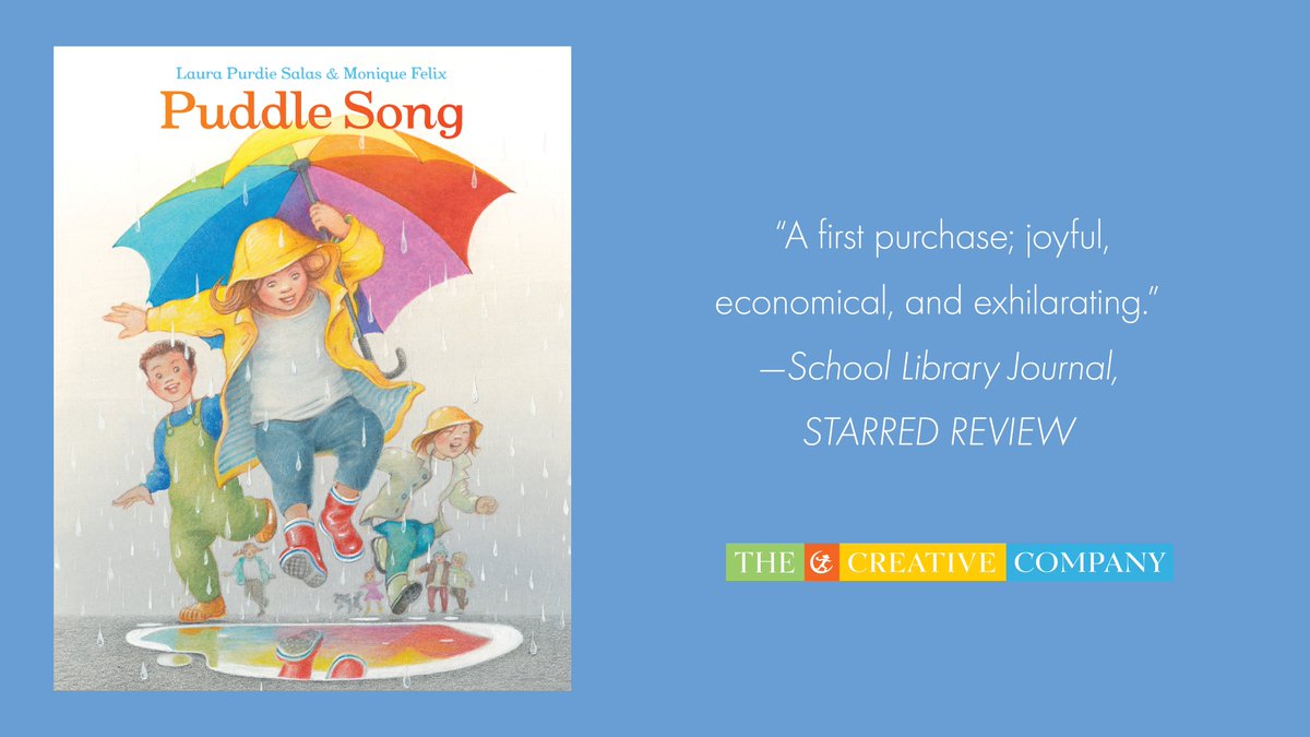 Make a splash with the youngest of readers with the new board book Puddle Song by @LauraPSalas and #MoniqueFelix.

Review from @sljournal  

thecreativecompany.us/collections/im…

#newbooks #boardbooks #bookreview #CreativeEditions
