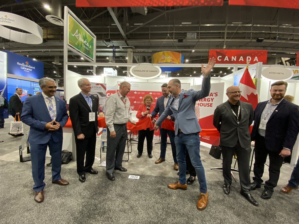CanCGDallas's tweet image. Canada’s Energy House at #OTC2023 is officially open! 

Catch our team here at Booth #2029 all week! 

A special thanks to Minister @Andrew_Parsons1 of NL, @JagBadwal 
of ONT and @CanadaTexasCC for helping us cut the ribbon! 

#CanadianInnovation