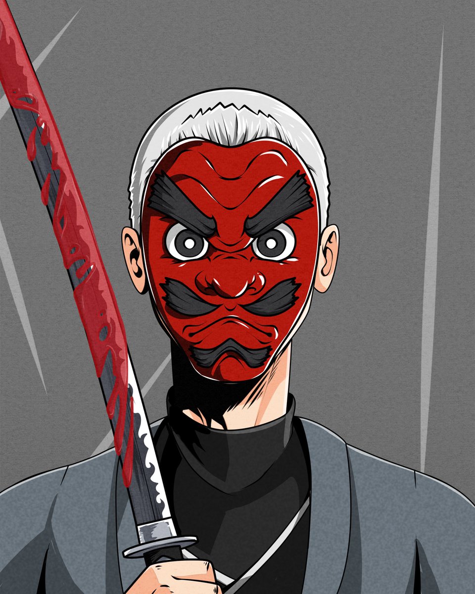 Looks like he finished one of his jobs. He is known to be one of the most deadly assassin 😎🔥

Here is a Sneak Peek of one of Chikara's Menpos (facial armour) 👺

🎁 Engage: 3x Scroll of Chikara
✅ Follow, Like &amp; Retweet
✅ Tag #CNFT Kazoku

#Chikara #Cardano #CardanoNFT #CNFT