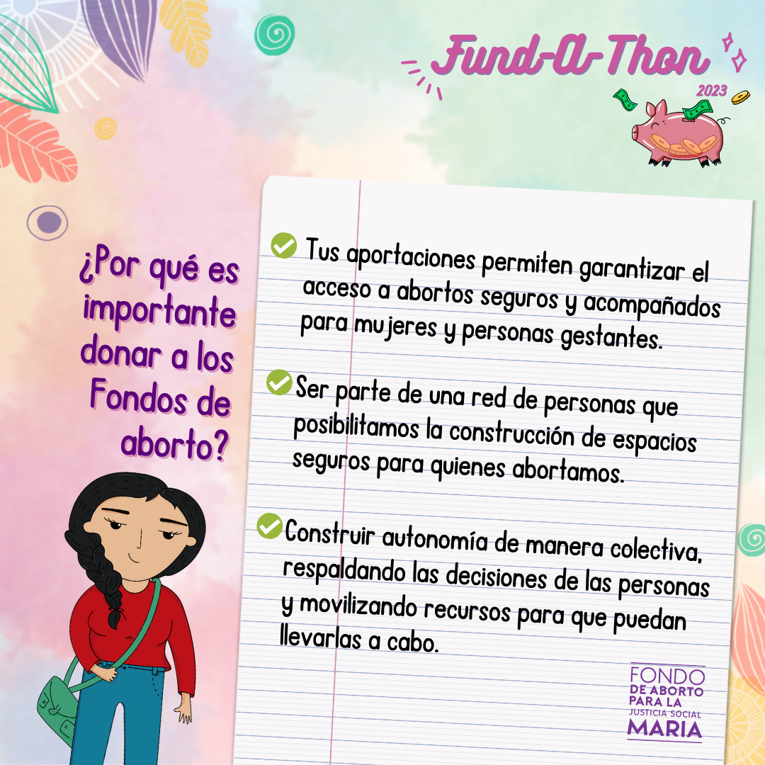 FondoMARIAmx's tweet photo. Apoyar los fondos de aborto es una forma de respaldar a las mujeres y personas gestantes que deciden abortar 💚
Sé parte del #Fundathon de la @AbortionFunds y dona a nuestra campaña ✨
Cada RT y cada dólar cuenta 💚👉🏾 https://t.co/LJbeIYIzfd https://t.co/T6grrh4yc7