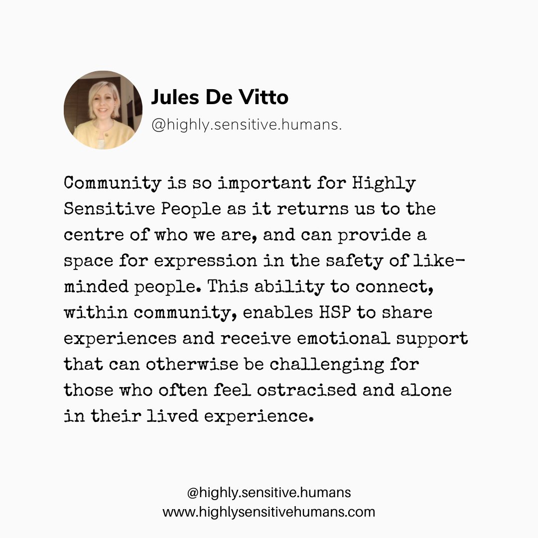 If you're interested in coming together in community with other like-minded HSP - you might want to join us for our summer retreat in Kent, Uk, on 15-18th June: academy.highlysensitivehumans.com/pages/highly-s…

#hsp #highlysensitivepeople #thehighlysensitiveperson #hspretreat #communityandhsp