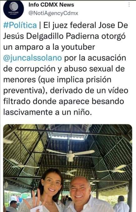 dragonasylum99's tweet photo. @juncalssolano @Mzavalagc Te reportamos que tú amparo. por corrupción de Menores si procedió.... tienes la protección del Morenarco...los corruptos no se tocan... 🆗.   Felicidades ㊗️🎆 https://t.co/b5nxsZVn0d