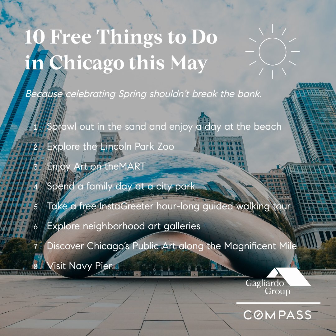 May in Chicago means blooming flowers, warmer weather, and endless possibilities! Check out some things to do in the Windy City this month 🌸🌞🏙️ 

#gagliardogroup #compasschicago #downtownchicago #explorechicago #mayadventures #citylife #freethingstodo