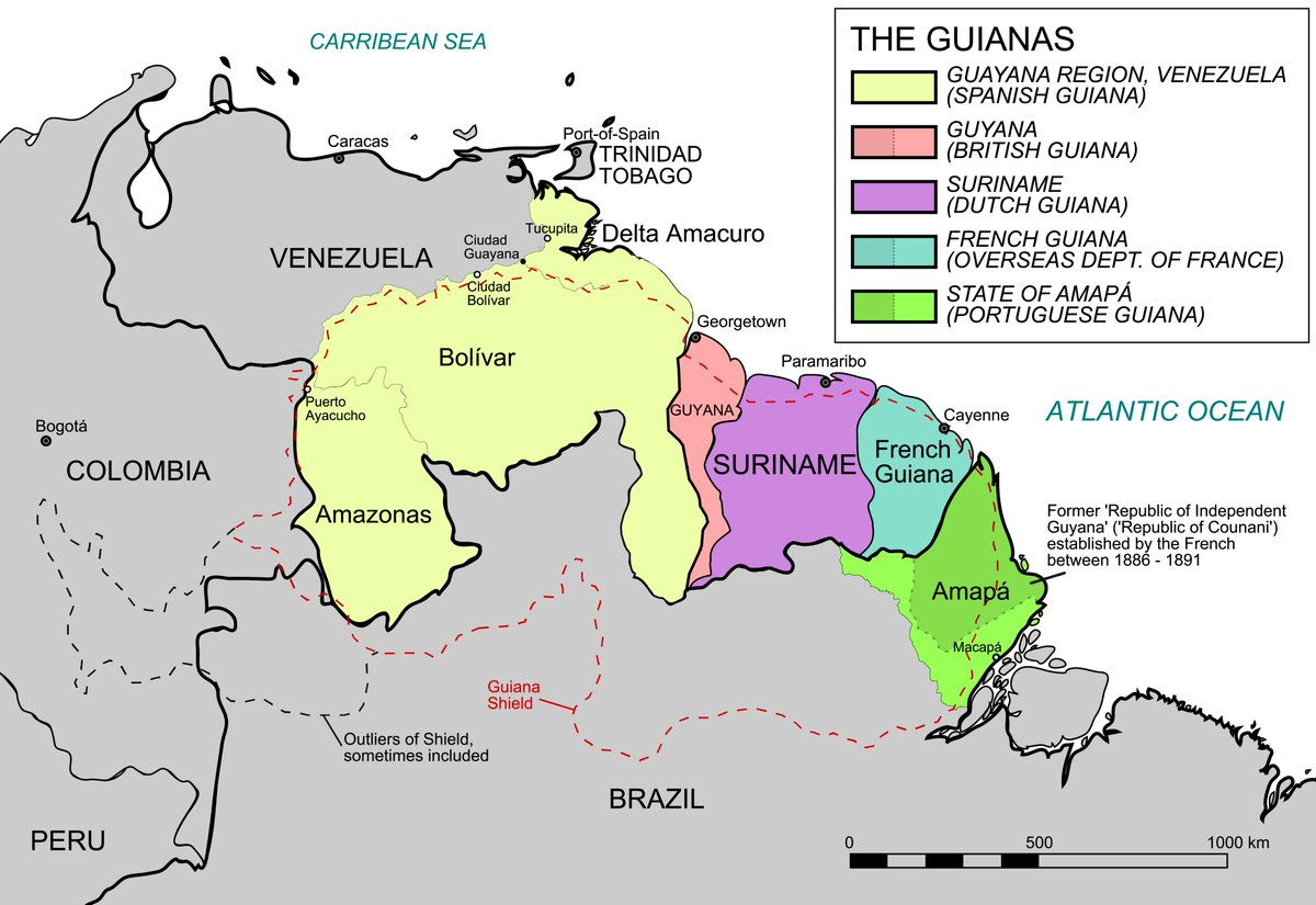 Map of the Guiana Shield #Venezuela, #Guyana, #Suriname, #Frenchguiana #Brazil