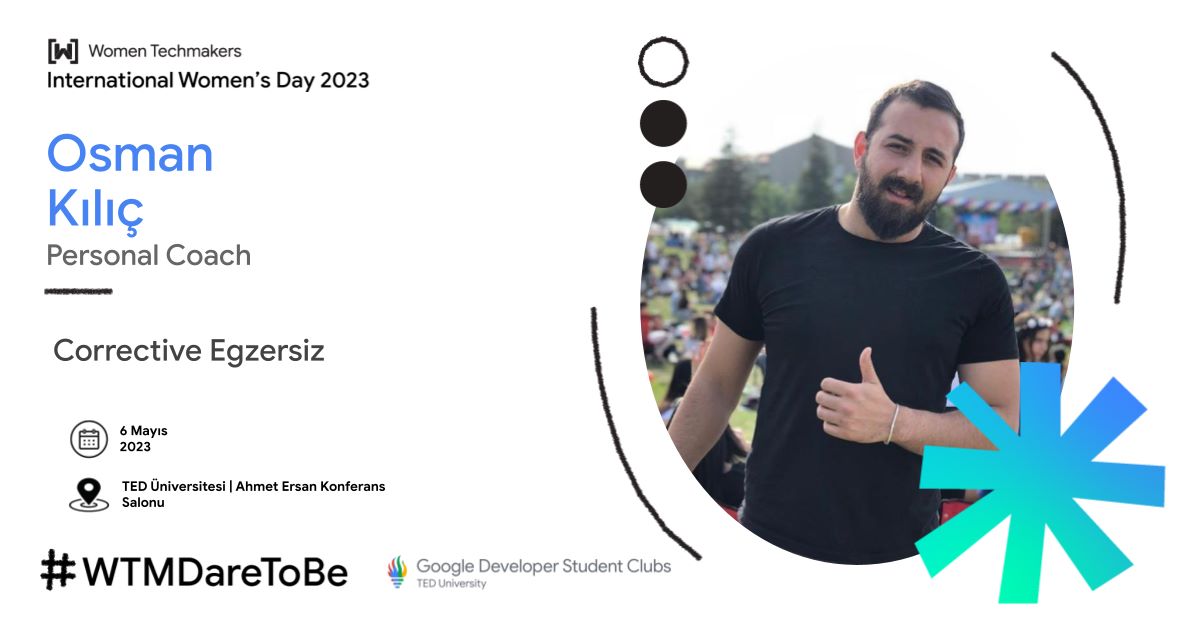 International Women Days programı ile karşınızdayız 🥳 6 Mayıs Cumartesi günü Osman Kılıç "Corrective Egzersiz"  sunumuyla bizlerle birlikte olacak. 🤩
Yerinizi ayırmayı unutmayın, hemen kayıt olun ; bit.ly/44b7O7o 🤗