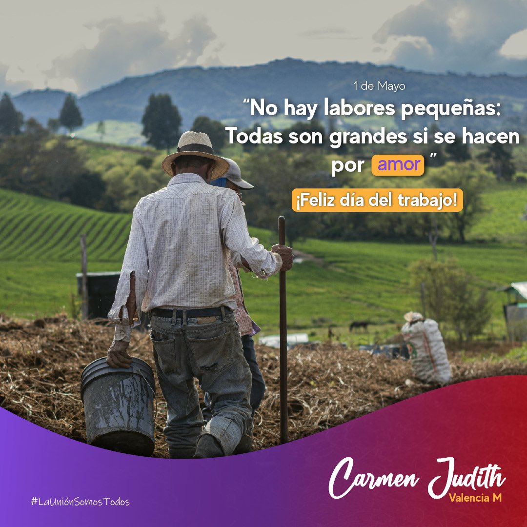 Hoy quiero felicitar a los grandiosos hombres y mujeres que cada día luchan para ganar su sustento y el de sus seres queridos, ellos son los verdaderos héroes. ¡Feliz Día del Trabajo!.
