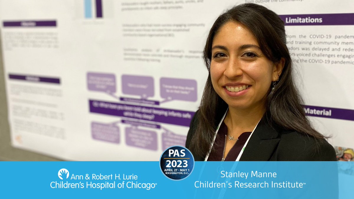 Resident Mia DiCara representing injury prevention #research at <a href="/LurieChildrens/">Lurie Children's</a> with the #PAS2023 poster “Safe Sleep Ambassadors — A Model for Improving Safe Sleep in Communities Using Social Networks” <a href="/karensheehanmd/">Karen Sheehan</a> <a href="/NUFSMPediatrics/">Pediatrics at Feinberg School of Medicine</a> <a href="/PASMeeting/">Pediatric Academic Societies</a>