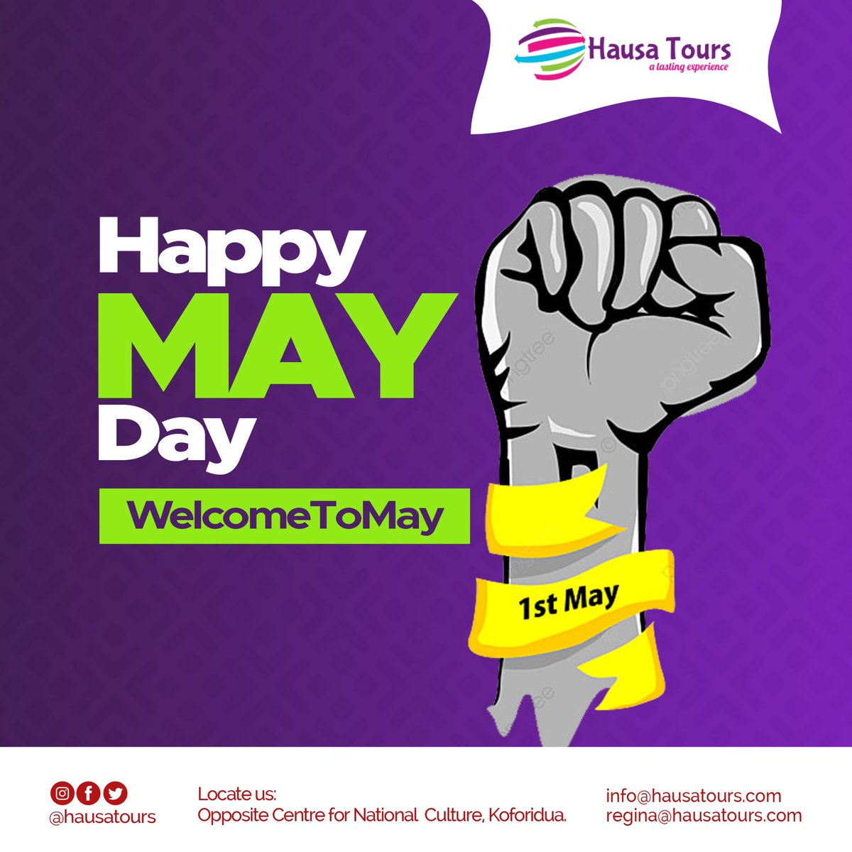 Happy workers' Day, Greetings from all of us at Hausa Tours Ltd.

#MayDay2023