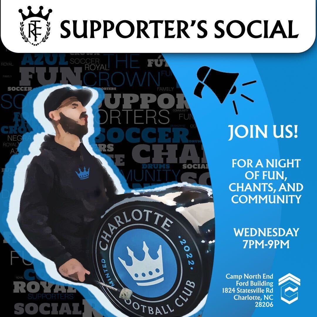 Hope to see everyone on Wednesday at <a href="/campnorthend/">Camp North End</a> 

Join us and <a href="/CLTFCSGTifo/">The Royal Family Tifos</a> at the Ford Building!