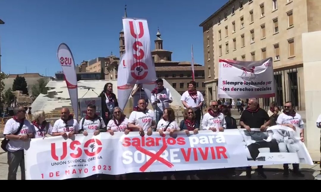 Nuestras Secretarías en cabecera pidiendo por salarios para vivir. Gran participación en la manifestación del #1demayodiadeltrabajador @USOConfe <a href="/f_ense_uso/">FEUSO</a> por un empleo de calidad