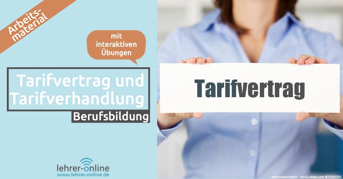 lehrer_online's tweet photo. Kennen sich eure Schülerinnen und Schüler mit Tarifverträgen und -verhandlungen aus? 🪧 Anhand von interaktiven Übungen wird sich in diesem #Arbeitsmaterial mit der Thematik auseinandergesetzt. #TagderArbeit
#digitalebildung #twlz #wirtschaft #bildung https://t.co/jHzqp5ia1m https://t.co/9BAmhlfDS8