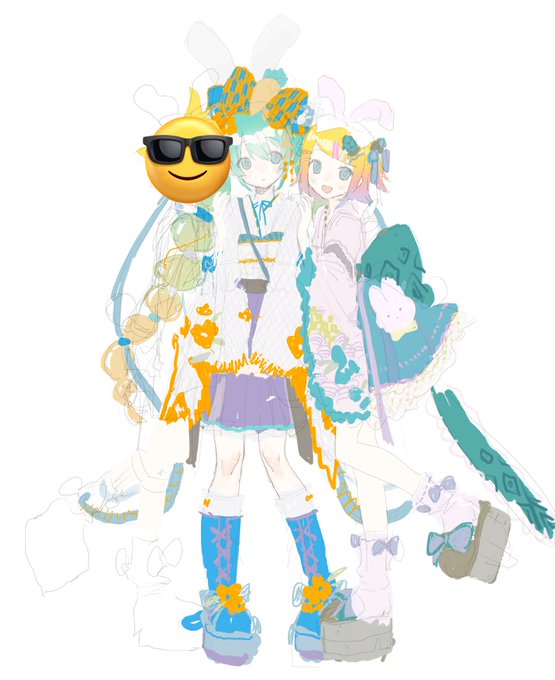 正月に考えてたうさぎ衣装 生首ホラーなのでレンくん隠しました