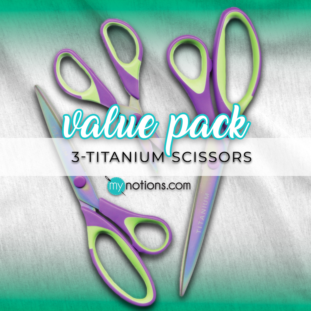 Three kinds of Titanium Scissors all in one pack!  Find these at mynotions.com!

#scissors #diy #diytools #diycrafts #diyproject #craftsupplies #craftsuppliesandtools #crafting #craftingtime #craftingcommunity #craftingsupplies #projects