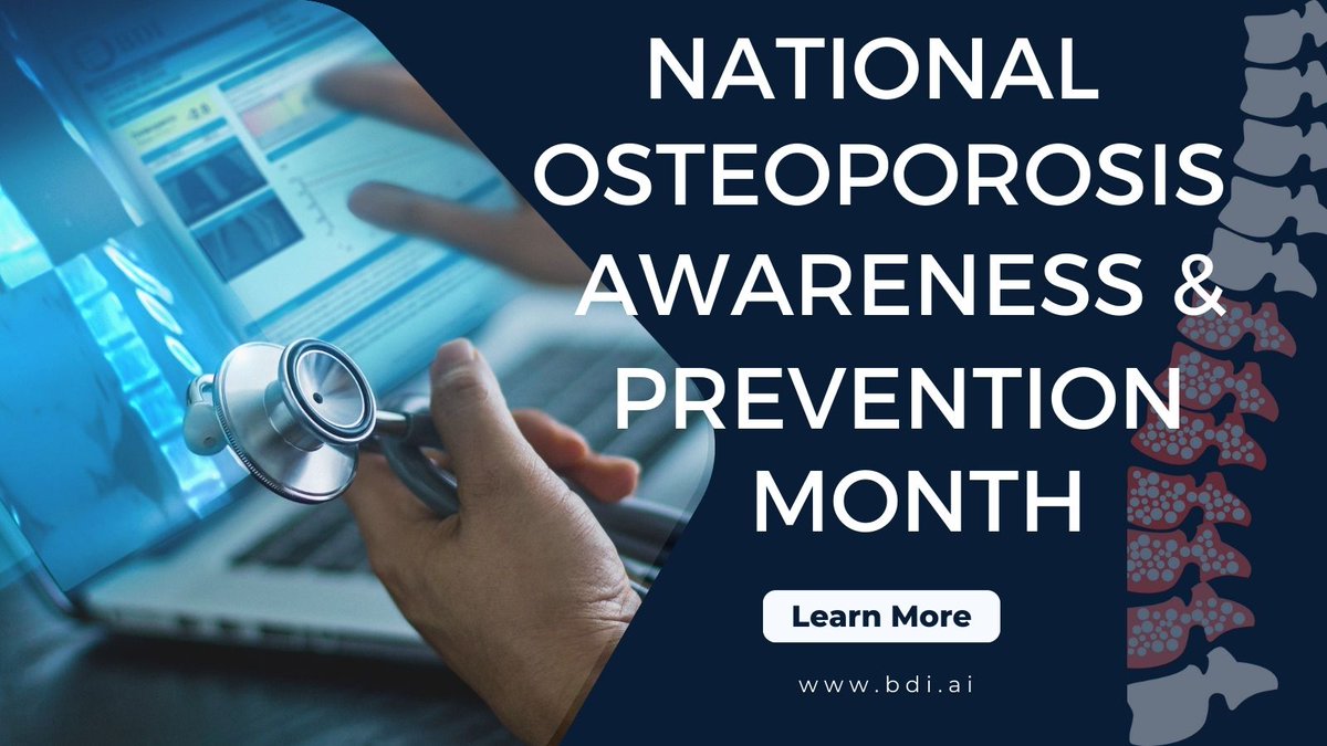 May is #NationalOsteoporosisAwarenessMonth! Let's raise awareness about this bone disease and encourage people to keep their bones healthy. Visit bdi.ai to learn more. #osteoporosisawareness #bonehealth