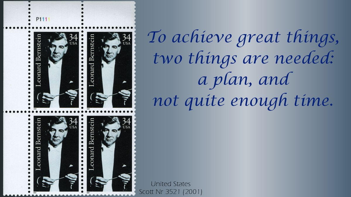 #ClassicalMusic #LeonardBernstein #philately 
Leonard Bernstein. USA, Scott Nr 3521 (2001)