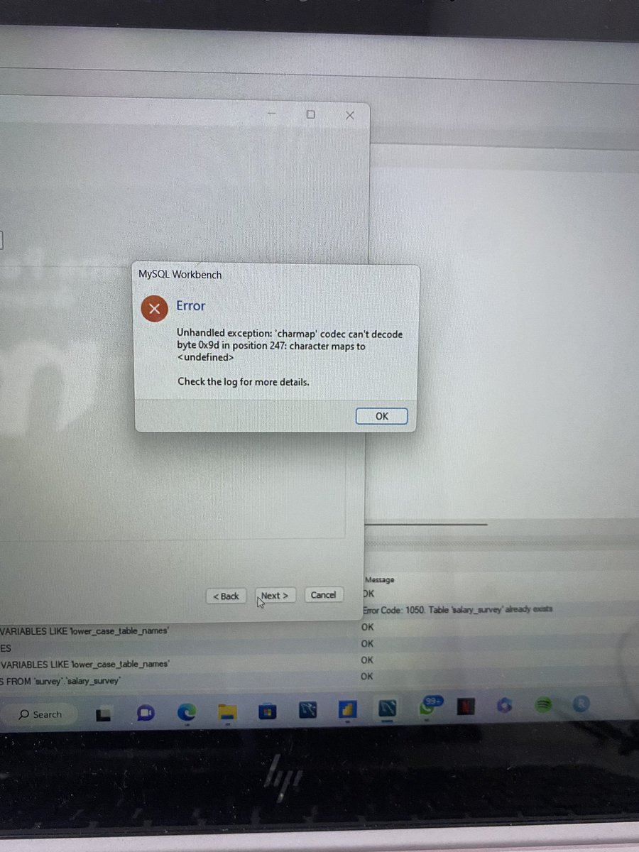 theteniverse's tweet image. #31DaysofSQL
I get this error every-time I try to import this particular data into my database.
Any help in solving this?