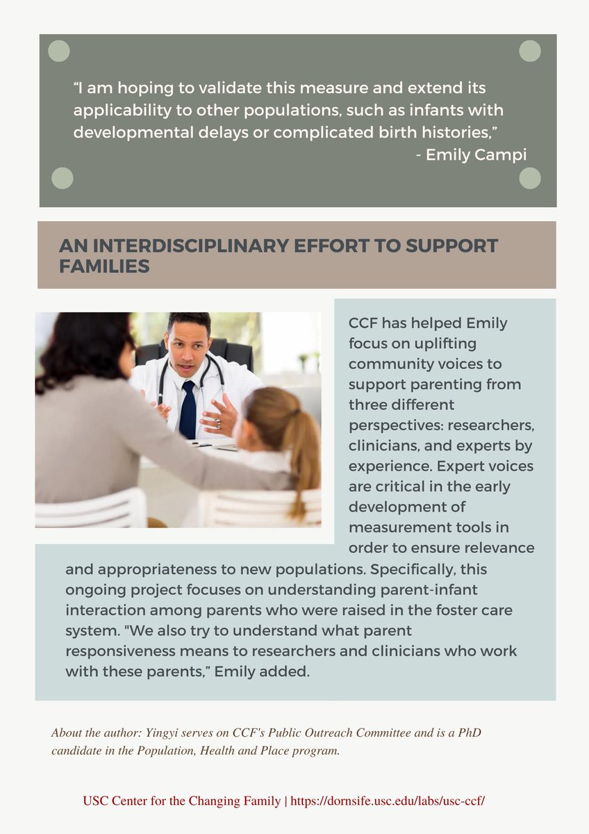 fam_usc's tweet photo. This month, we are featuring Emily Campi and her research in “Uplifting Community Voices on Parenting Practices”. Read through for more! https://t.co/8YHuEccHSh