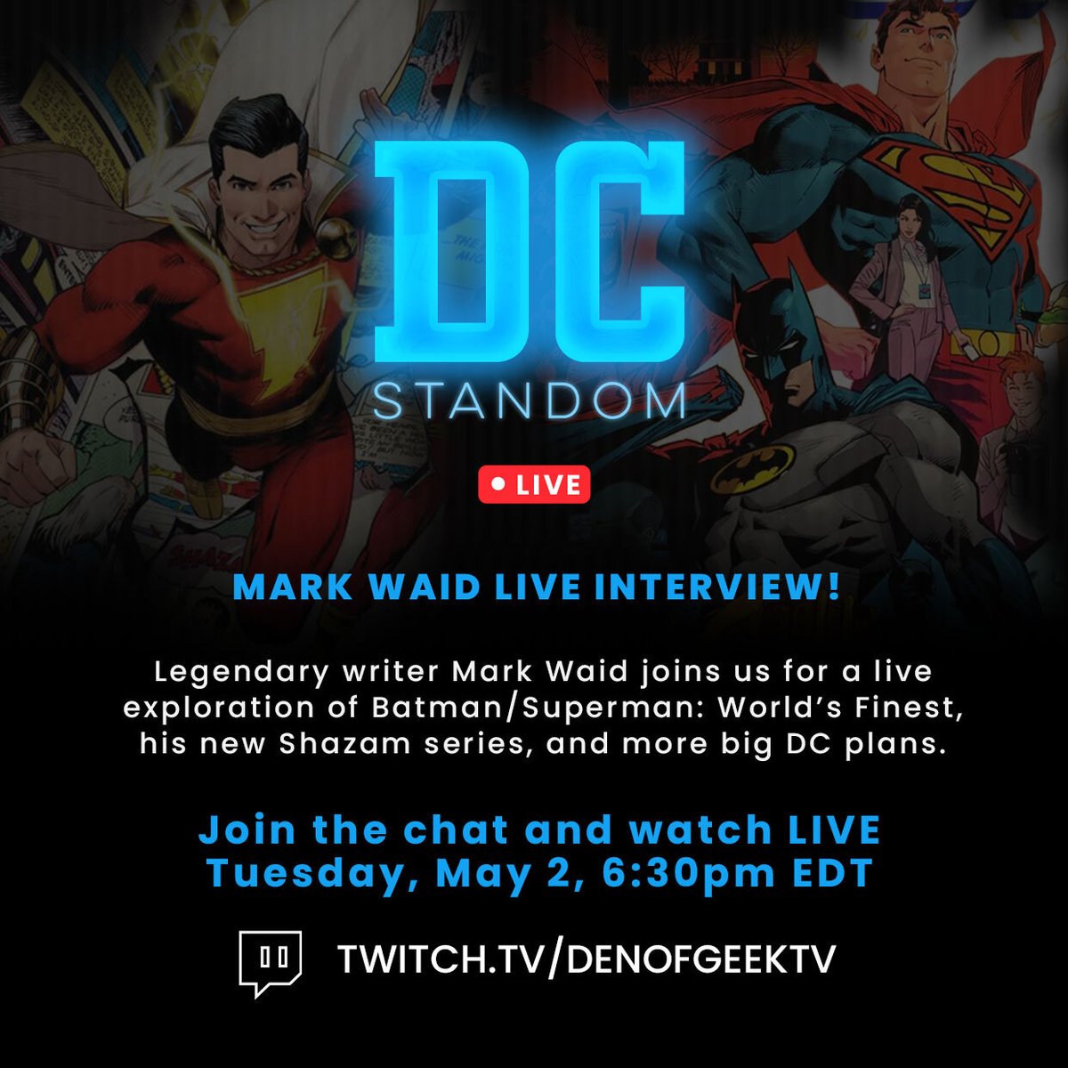 We're interviewing Mark Waid LIVE on Tuesday. Come join the chat and ask this legendary writer all your burning DC questions